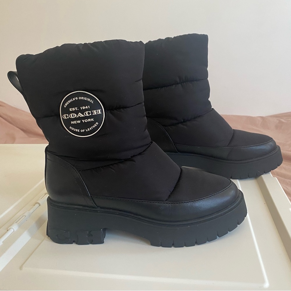 Coach Black Rya Puffer Boot